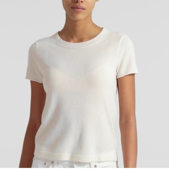 J Crew Cashmere T Shirt-Small, cream color - Picture 1 of 8
